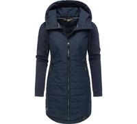 Steppmantel RAGWEAR "Lucinda Long", Damen, Gr. L (40), blau (navy), Obermaterial: 100% Polyester; Obermaterial Ärmel: 100% Baumwolle; Futter: 100% Polyester; Wattierung: 100% Polyester, figurumspielen
