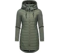 Steppmantel RAGWEAR "Lucinda Long", Damen, Gr. M (38), grün (olivgrün), Obermaterial: 100% Polyester; Obermaterial Ärmel: 100% Baumwolle; Futter: 100% Polyester; Wattierung: 100% Polyester, figurumspi