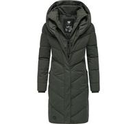 Winterjacke RAGWEAR "Natalka" Gr. XL (42), grün (dunkelgrün) Damen Jacken Lange stylischer, gesteppter Winterparka mit gefütterter Kapuze (24244514-XL)