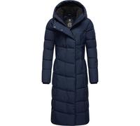 Steppmantel RAGWEAR "Pavla Extralong", Damen, Gr. XS (34), blau (navy), Oberstoff: 100% Polyester. Futter: 100% Polyester. Wattierung: 100% Polyester. Ärmelfutter: 100% Polyester, figurumspielend extr