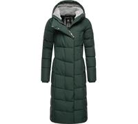 Ragwear Damen Wintermantel Warmer Steppmantel extralang wasserdicht und atmungsaktiv Pavla Extralong Dark Green Gr. 3XL