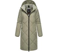 Steppmantel RAGWEAR "Rebela", Damen, Gr. XXXL(46), gelb (gelbgrün), Obermaterial: 100% Polyester; Innenfutter: 100% Polyester; Wattierung: 100% Polyester, A-Linie knieumspielend, hoch geschlossener Au