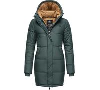 Ragwear Damen Warmer Winter Steppmantel aus recycelten Materialien Relive Long Remake Dark Green Gr. M