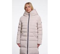 Steppmantel RINO & PELLE "KEILAFUR", Damen, Gr. 36, beige (stone), Web, Obermaterial: 100% Polyester. Futter: 100% Polyester. Wattierung: 100% Polyester, normal knielang, Mäntel Steppmantel, mit Kunst