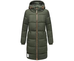 Steppmantel roséfarbenen Details "Nomadiaa 16" Dark Olive M