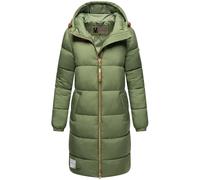 Marikoo lange Damen Steppjacke mit Kapuze & Kragen - Modell Nomadiaa L