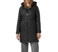 Steppmantel S.OLIVER, Damen, Gr. 36, schwarz, Web, Obermaterial: 100% Polyester, unifarben, casual, schmal ca. Mitte Oberschenkel, Langarm elastischer Bund, Mäntel, im Slim Fit, abnehmbare Kapuze (700