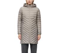 Steppmantel S.OLIVER, Damen, Gr. 40, grau (taupe), Web, Obermaterial: 100% Polyester, unifarben, figurbetont Po-bedeckend, Windstopperbündchen, Mäntel Steppmantel, Abnehmbare Kapuze, Zwei-Wege-Reißver