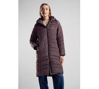 Steppmantel STREET ONE, Damen, Gr. 34, braun (berry braun), Stoff, 100% Polyester, unifarben, normal hüftbedeckend, ohne Ausschnitt, Bündchen, Mäntel, mit Kapuze (39956169-34) berry braun