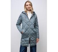 Steppmantel STREET ONE, Damen, Gr. 36, grau (slate blau), Stoff, Obermaterial: 55% Polyester, 45% Polyamid; Futter: 100% Polyester; Kapuze: 72% Polyester, 22% Viskose, 6% Elasthan; Füllung: 100% Polye