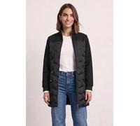 Steppmantel STREET ONE, Damen, Gr. 44, schwarz, Stoff, Oberstoff: 100% Polyester. Oberstoff 2: 91% Polyester, 9% Viskose. Futter: 100% Polyester. Füllung: 100% Polyester, kariert, normal normal, V-Aus