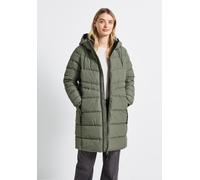 Steppmantel STREET ONE, Damen, Gr. 46, grün (lichen grün), Stoff, Obermaterial: 100% Polyester; Futter: 100% Nylon; Füllung: 100% Polyester, unifarben, normal hüftbedeckend, ohne Ausschnitt, Bündchen,