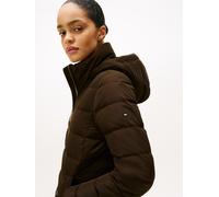 Steppmantel TOMMY HILFIGER "MW DOWN SLIM COAT WITH FUR", Damen, Gr. S (36), braun (schwarz coffee), Steppware, Obermaterial: 100% Polyester, unifarben, slim fit, Mäntel Steppmantel, mit Fellimitat, To