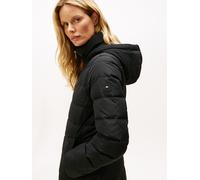 Steppmantel TOMMY HILFIGER "MW DOWN SLIM COAT WITH FUR", Damen, Gr. XL (42), schwarz, Steppware, Obermaterial: 100% Polyester, unifarben, slim fit, Mäntel, mit Fellimitat, Topseller (78043243-XL) schw