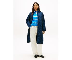 Steppmantel TOMMY HILFIGER "PADDED FLAG QUILTED COAT", Damen, Gr. S (36), schwarz night navy, Web, Obermaterial: 100% Polyester, unifarben, regular fit, Mäntel Steppmantel (82617155-S) schwarz night n