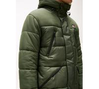 Steppmantel TOMMY JEANS "FABRIC MIXED PARKA", Herren, Gr. XL, pewter grün, Web, Obermaterial: 100% Polyester, unifarben, regular fit normal, Rundhals, eingesetzt elastischer Bund, Mäntel Steppmantel,