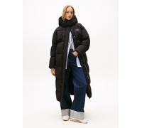 Steppmantel TOMMY JEANS "TJW ALASKA GRID DWN MXI COAT EXT", Damen, Gr. XXXL(46), schwarz, Web, Obermaterial: 100% Polyester, unifarben, regular fit, Mäntel Steppmantel (85238358-XXXL)