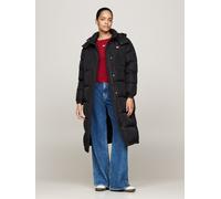 Steppmantel TOMMY JEANS "TJW ALASKA LONG PUFFER EXT", Damen, Gr. XL (42), schwarz, Web, Obermaterial: 100% Polyester. Futter: 100% Polyester. Füllung: 100% Daunen, unifarben, normal kniebedeckend, hoc