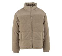 Steppmantel URBAN CLASSICS "Urban Classics Teddy Puffer Jacket", Herren, Gr. XL, schwarztaupe, 100% Polyester, Mäntel Steppmantel (12920151-XL) schwarztaupe
