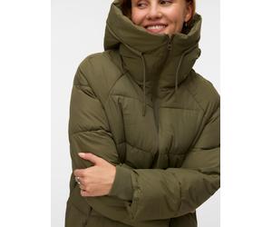 Steppmantel VERO MODA "VMELANOR LAURIE LONG COAT WRP GA BOO", Damen, Gr. S, grün (grape leaf), Steppware, Obermaterial: 100% Polyester, unifarben, regular fit kniebedeckend, Rippbündchen, Mäntel Stepp