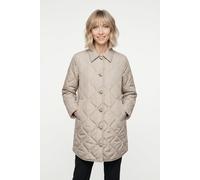 Steppmantel VERO MODA "VMMILLIE COAT NOOS", Damen, Gr. S, beige (oatmeal), Web, Obermaterial: 100% Polyester, unifarben, comfort fit knielang, Rundhals, Mäntel Steppmantel, mit Knopfleiste (30449609-S