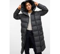 Steppmantel VERO MODA "VMMIRIAM LONG COATED COAT BOO", Damen, Gr. XS, asphalt, Steppware, Obermaterial: 100% Polyester, unifarben, regular fit, Rippbündchen, Mäntel Steppmantel (74169839-XS) asphalt
