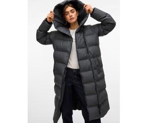 Steppmantel VERO MODA "VMMIRIAM LONG COATED COAT BOO", Damen, Gr. XS, asphalt, Steppware, Obermaterial: 100% Polyester, unifarben, regular fit, Rippbündchen, Mäntel Steppmantel (74169839-XS) asphalt