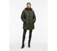 Steppmantel VILA "VIMILJA PADDED COAT - NOOS", Damen, Gr. 36, grün (deep depths), Steppware, Obermaterial: 100% Polyester, unifarben, regular fit ca. Mitte Oberschenkel, Mäntel Steppmantel (27793019-3