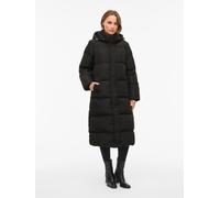 Steppmantel VILA "VISTARI LONG DOWN COAT - NOOS", Damen, Gr. 38, schwarz (schwarz beauty), Steppware, Obermaterial: 100% Polyester, unifarben, regular fit knielang, Mäntel Steppmantel (63997054-38)