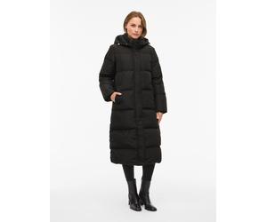 Steppmantel VILA "VISTARI LONG DOWN COAT - NOOS", Damen, Gr. 40, schwarz (schwarz beauty), Steppware, Obermaterial: 100% Polyester, unifarben, regular fit knielang, Mäntel Steppmantel (63997054-40) sc