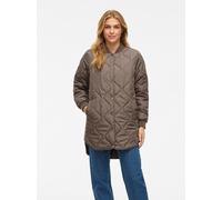 Steppmantel VILA "VITATE L/S QUILT JACKET - NOOS", Damen, Gr. 40, falcon, Steppware, Obermaterial: 100% Polyester, unifarben, regular fit Po-bedeckend, Rippbündchen, Mäntel Steppmantel, Kunstfaser (35