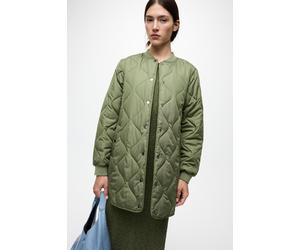 Steppmantel VILA "VITATE L/S QUILT JACKET - NOOS", Damen, Gr. 40, olivine, Steppware, Obermaterial: 100% Polyester, unifarben, regular fit Po-bedeckend, Rippbündchen, Mäntel Steppmantel, Kunstfaser (4