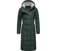 Ragwear Damen Wintermantel Warmer Steppmantel extralang wasserdicht und atmungsaktiv Pavla Extralong Dark Green Gr. 3XL