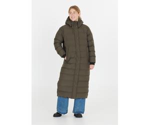 Steppmantel WHISTLER "JOANA", Damen, Gr. 36, grün, 100% Polyester, kariert, unifarben, lang, hoch geschlossener Ausschnitt, Mäntel Steppmantel, im angesagten großformatigem Style (29005241-36) grün
