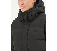 Steppmantel WHISTLER "JOANA", Damen, Gr. 38, schwarz, 100% Polyester, kariert, unifarben, lang, hoch geschlossener Ausschnitt, Mäntel Steppmantel, im angesagten großformatigem Style (12855956-38) schw