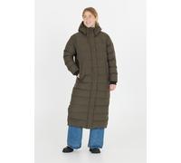 Steppmantel WHISTLER "JOANA", Damen, Gr. 40, grün, 100% Polyester, kariert, unifarben, lang, hoch geschlossener Ausschnitt, Mäntel Steppmantel, im angesagten großformatigem Style (29005241-40) grün