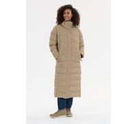 Steppmantel WHISTLER "JOANA", Damen, Gr. 44, braun (beige), 100% Polyester, kariert, unifarben, lang, hoch geschlossener Ausschnitt, Mäntel Steppmantel, im angesagten großformatigem Style (51331329-44