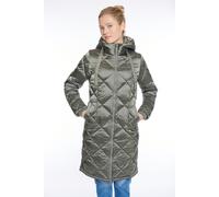 Steppmantel ZABAIONE "Jacket Ci44ara", Damen, Gr. XL, grün (frosty khaki), Web, Obermaterial: 100% Polyamid, unifarben, kniebedeckend, Rippbündchen, Mäntel Steppmantel, mit schönem Schimmer (13921433-