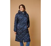 Steppmantel ZABAIONE "Jacket Ci44ara", Damen, Gr. XL, metalic navy, Web, Obermaterial: 100% Polyamid, unifarben, kniebedeckend, Rippbündchen, Mäntel Steppmantel, mit schönem Schimmer (99737302-XL) met