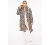 Steppmantel ZWILLINGSHERZ "Allover Leo", Damen, Gr. XL, beige, Web, Obermaterial: 100% Polyester, gemustert, mehrfarbig, weit knieumspielend, ohne Ausschnitt, angesetztes Bündchen, Mäntel Steppmantel,