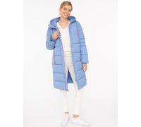 Steppmantel ZWILLINGSHERZ "Küstentraum", Damen, Gr. S, blau (mittelblau), Canvas, Obermaterial: 100% Polyester, Basic kniebedeckend, ohne Ausschnitt, angesetztes Bündchen, Mäntel Steppmantel, mit mari