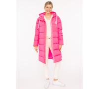 Steppmantel ZWILLINGSHERZ "Küstentraum", Damen, Gr. S, pink (neonpink), Canvas, Obermaterial: 100% Polyester, Basic kniebedeckend, ohne Ausschnitt, angesetztes Bündchen, Mäntel Steppmantel, mit mariti