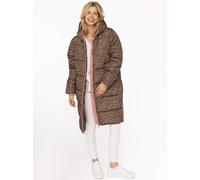 Steppmantel ZWILLINGSHERZ "„Leo AOP“", Damen, Gr. M, braun (taupe), Obermaterial: 100% Polyester, Mäntel Steppmantel, Kapuze, farblich abgesetzte Details,Leomuster, Reisverschluss, Taschen (18242720-M