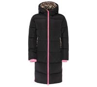 Steppmantel ZWILLINGSHERZ "„Leo Kapuze“", Damen, Gr. XXL, schwarz, Obermaterial: 100% Polyester, Mäntel Steppmantel, Kapuze mit Leofutter, Reißverschluss, Taschen, elastische Bündchen (40943051-XXL) s