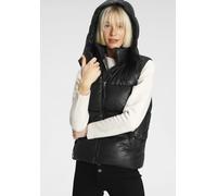 Steppweste ALPENBLITZ "Surabaya", Damen, Gr. 44, schwarz, Web, Obermaterial: 100% Polyester. Futter: 100% Polyester. Wattierung: 100% Polyester, kontrastfarbene Details, unifarben, figurumspielend hüf