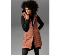 Steppweste ANISTON CASUAL, Damen, Gr. 44, braun (zimt), Steppware, Obermaterial: 100% Polyester. Futter: 100% Polyester. Wattierung: 100% Polyester, unifarben, figurbetont ca. Mitte Oberschenkel, West