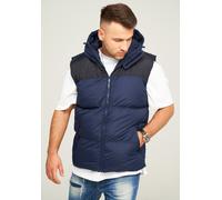 Steppweste BEHYPE "MGLROLLIN-PANEL", Herren, Gr. M, blau (dunkelblau), 100% Polyester, normal, ohne Ausschnitt, Westen Steppweste, mit Kapuze (96081030-M) dunkelblau
