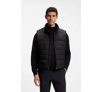 Steppweste BOSS "Cenito Premium Menswear", Herren, Gr. 56, schwarz (schwarz 001), Web, Obermaterial: 100% Polyester, unifarben, regular fit normal, hoch geschlossener Ausschnitt, Westen Steppweste, fü