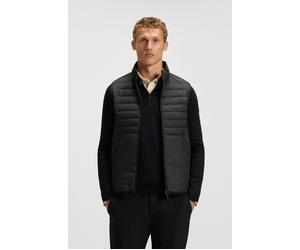 Steppweste BOSS GREEN "V Urbanex Vest", Herren, Gr. 3XL, schwarz (schwarz001), Web, Obermaterial: 100% Polyester, unifarben, regular fit hüftlang, hoch geschlossener Ausschnitt, Westen Steppweste, mit