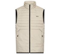 Steppweste BOSS GREEN "V Urbanex Vest", Herren, Gr. L, light beige271, Web, Obermaterial: 100% Polyester, unifarben, regular fit hüftlang, hoch geschlossener Ausschnitt, Westen Steppweste, mit soften